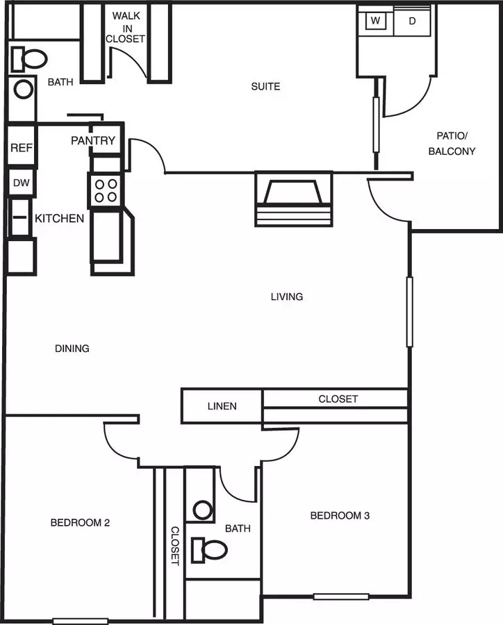 3 Beds • 2 Bath 5821 floor plan