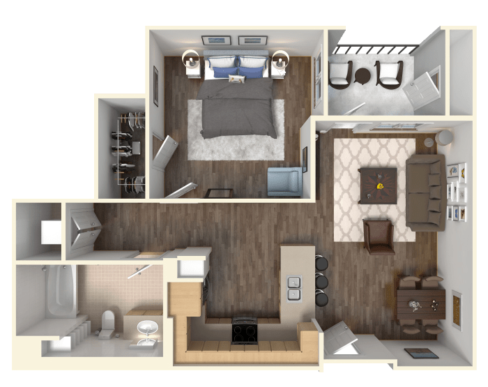 1 Bed • 1 Bath A7 floor plan