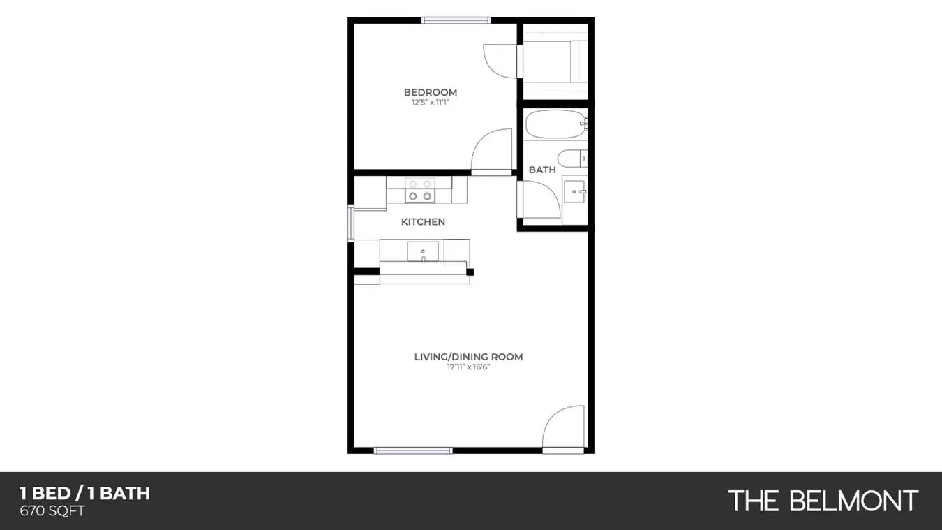 1 Bed • 1 Bath 23 floor plan