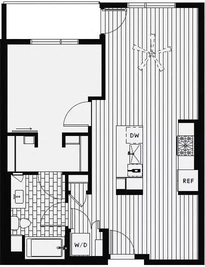 1 Bed • 1 Bath 430 floor plan