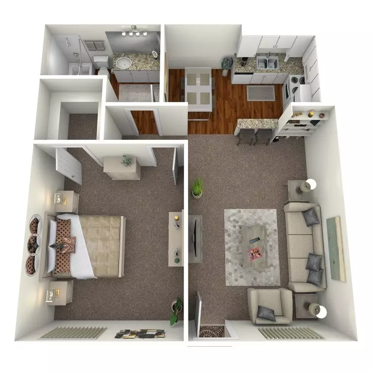 1 Bed • 1 Bath 520 floor plan