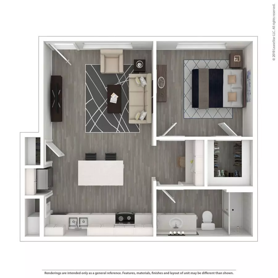 1 Bedroom 4085-23 floor plan