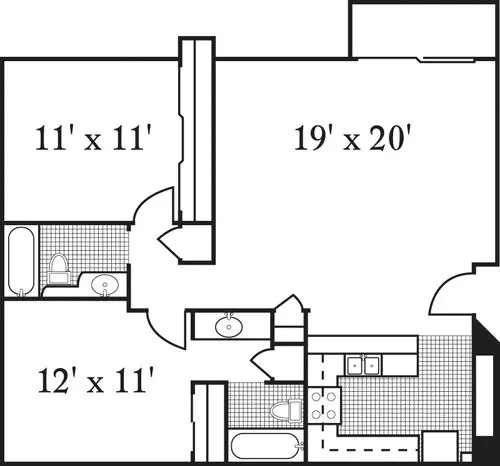 2 Beds • 2 Bath 3104 floor plan