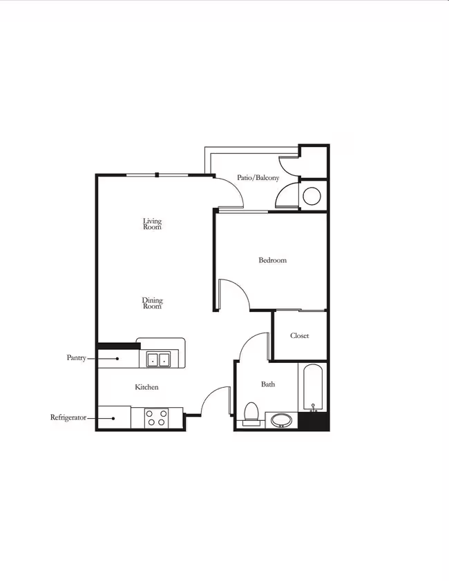 1 Bed • 1 Bath C110 floor plan