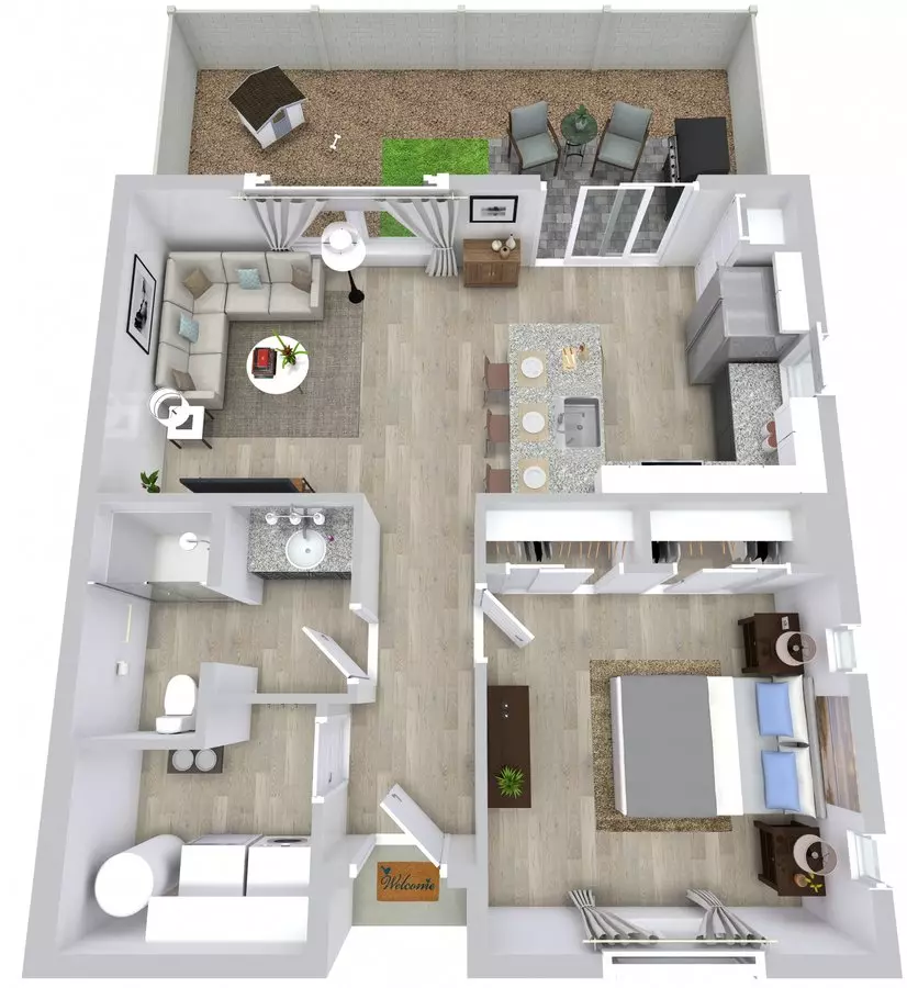 1 Bed • 1 Bath 1123 floor plan