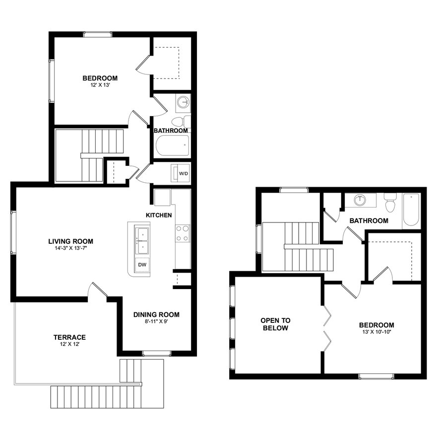 2 Beds • 2 Bath 2048 floor plan