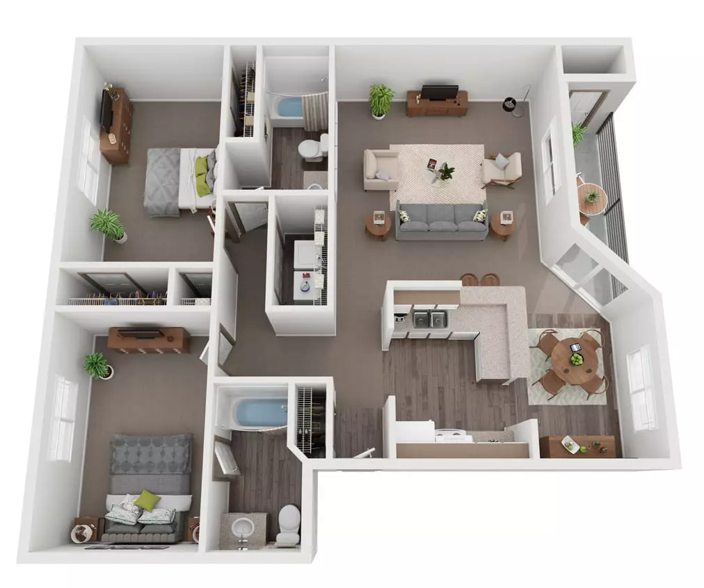 2BR/2BA 05-204 floor plan