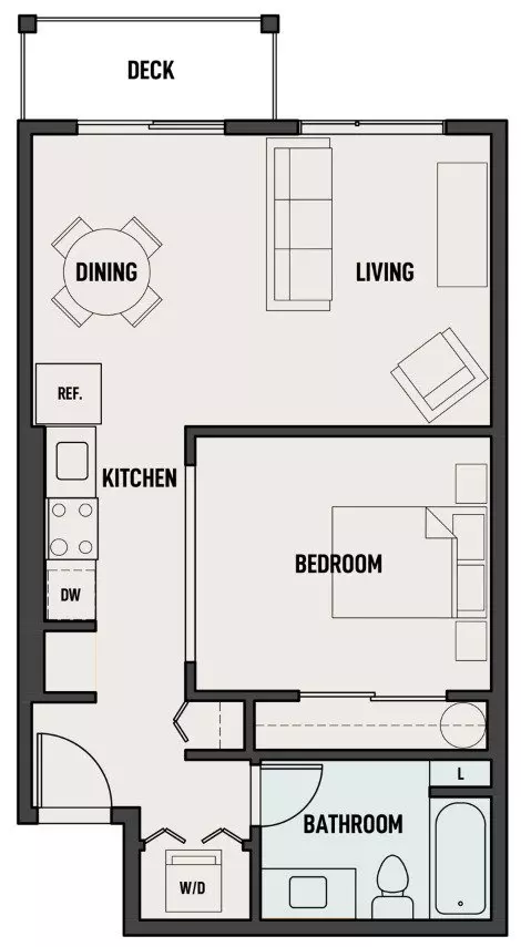 1 Bed • 1 Bath G-105 floor plan