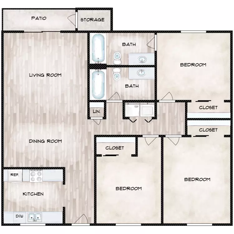 Unit H204 J202 floor plan