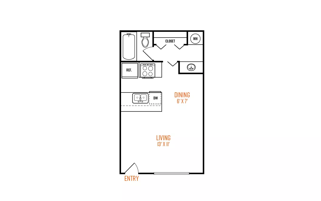 Studio • 1 Bath 147 floor plan
