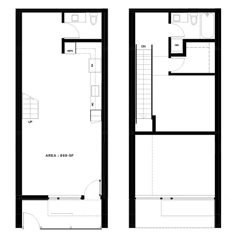 1 Bed • 1 Bath 222 floor plan