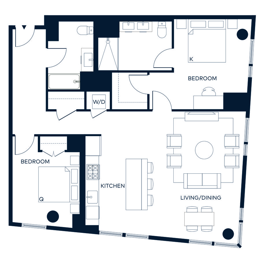 2 Beds • 2 Bath 1214 floor plan
