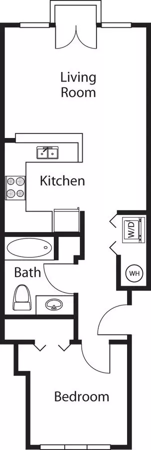 1 Bed • 1 Bath 302 floor plan