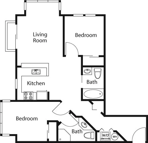 2 Beds • 2 Bath 410 floor plan
