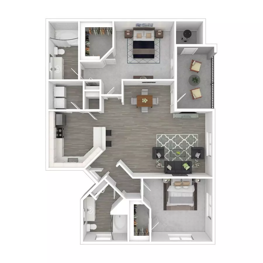 2 Beds • 2 Bath 3022 floor plan