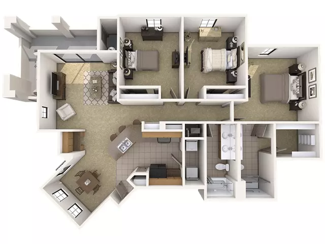 3 Beds • 2 Bath 2013 floor plan