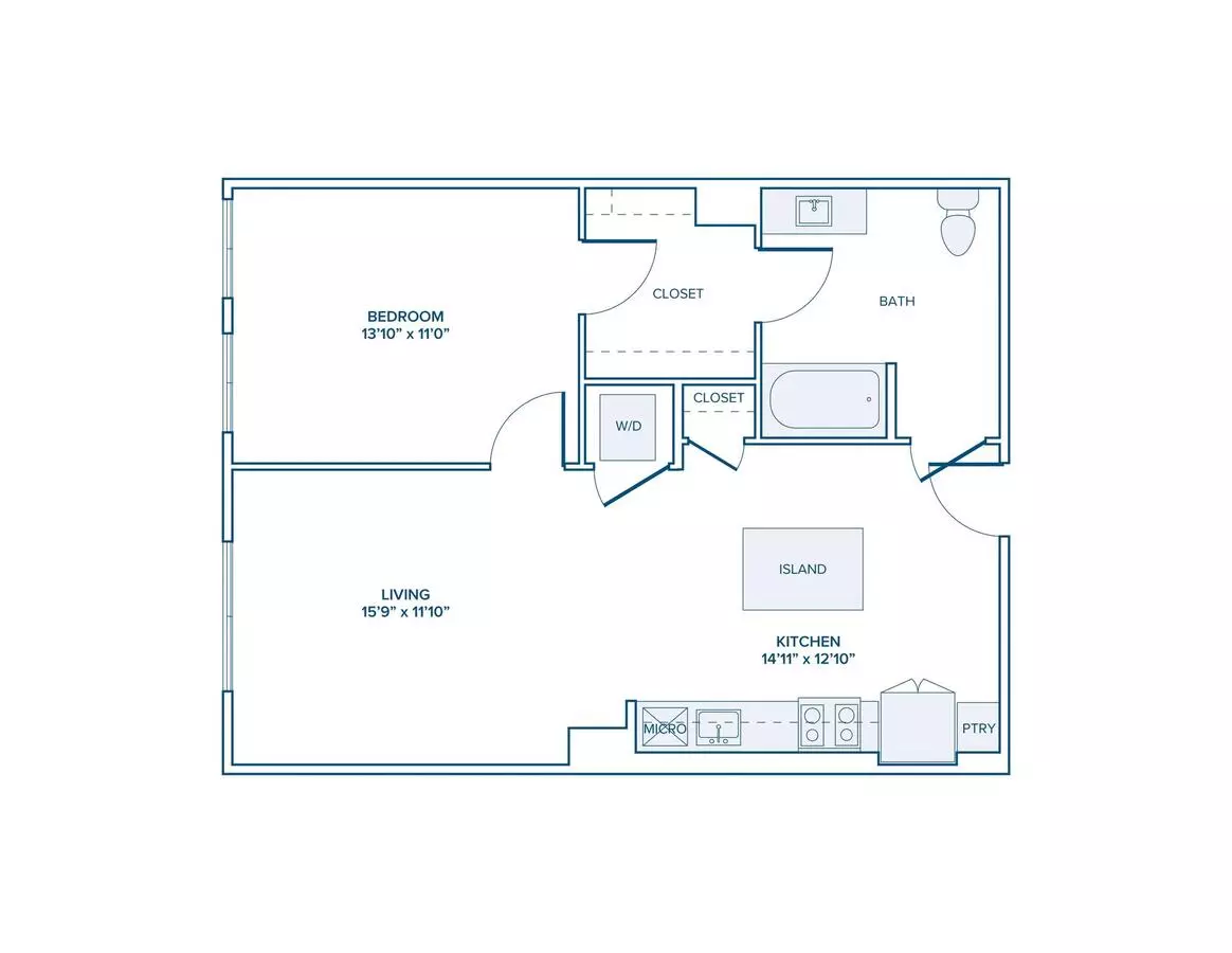 1 Bed • 1 Bath 132 floor plan