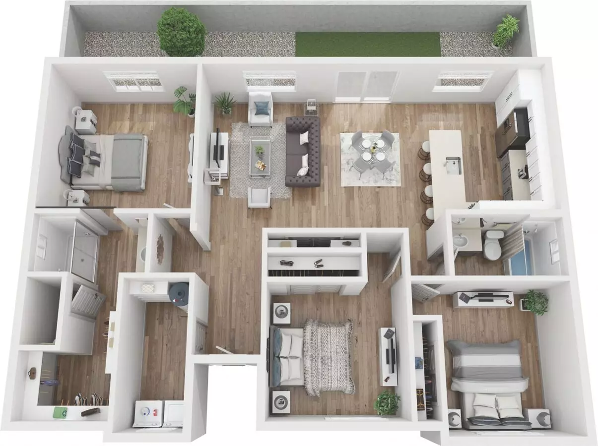 3 Beds • 2 Bath 1011 floor plan