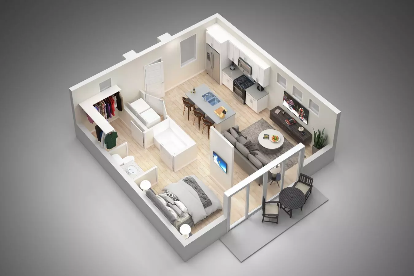 Studio • 1 Bath 1041 floor plan
