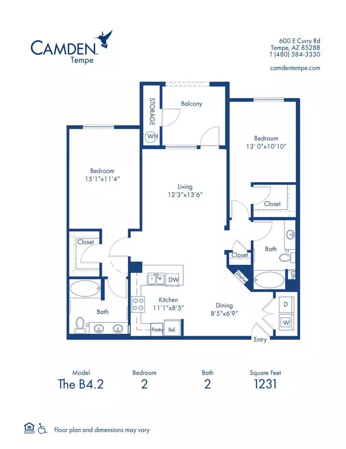 2 Beds • 2 Bath 3079 floor plan