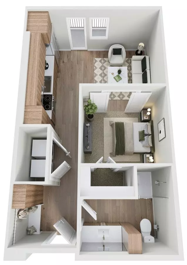0 Bed / 1 Bath 3044 floor plan