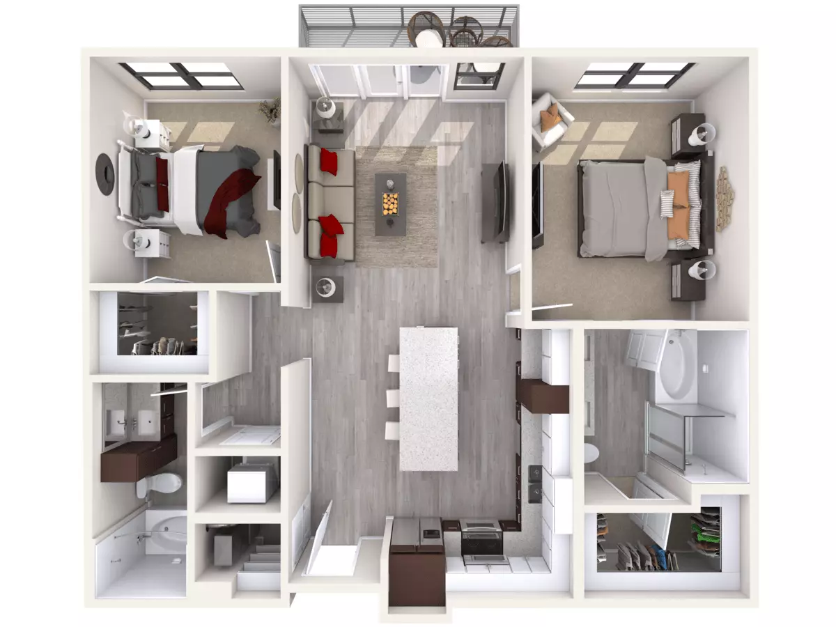2 Beds • 2 Bath 5010 floor plan