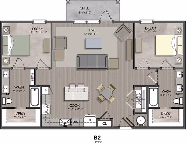 B2 1-1410 floor plan