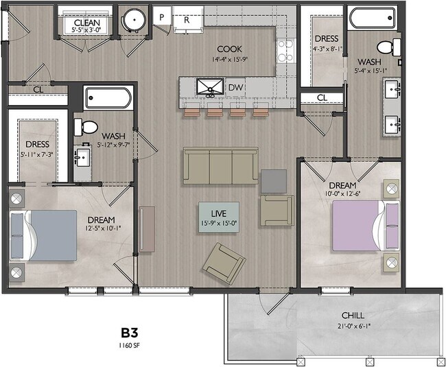 Unit 7-7405 2-2403 floor plan