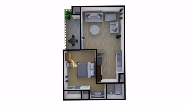 1X1 722 floor plan