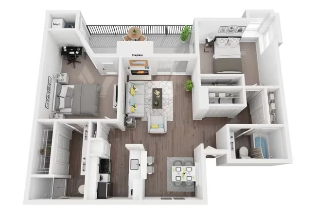 2B2B 1120 floor plan