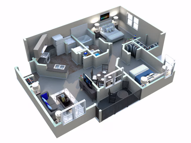 2x1 1332 floor plan