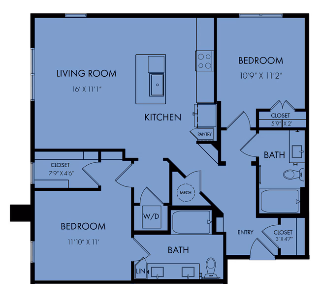 Unit 540 340 floor plan