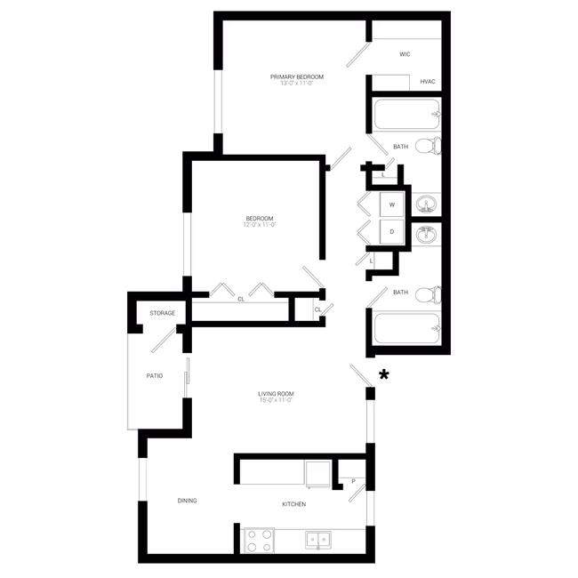Unit 1-311R 1-311R floor plan