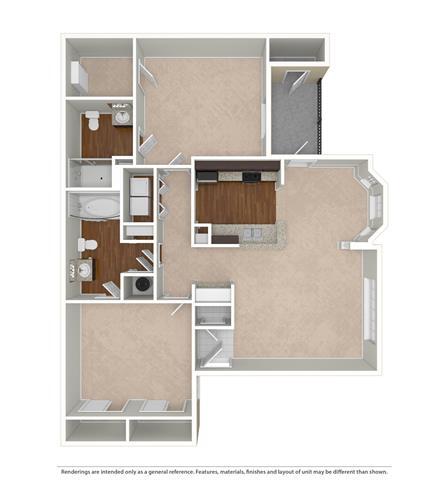 2BR/2BA 1712 floor plan