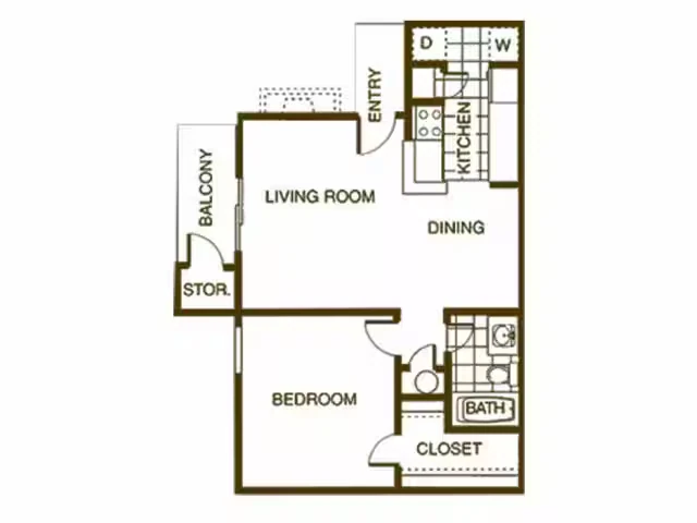 1B 0109 floor plan