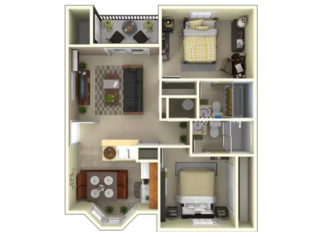 2x2 919 floor plan