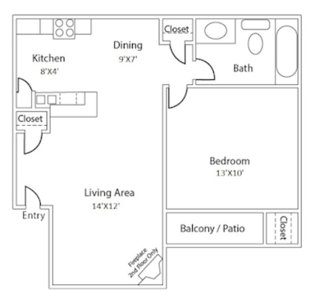 1/1br 175 floor plan