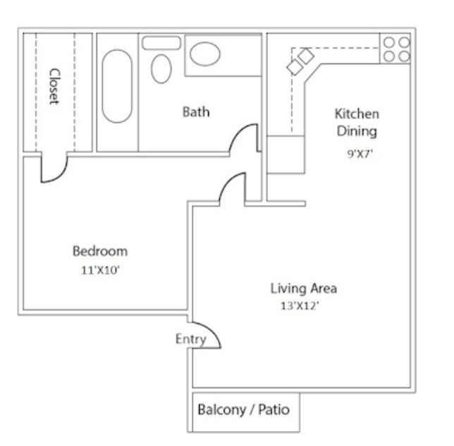 Unit 219 160 floor plan
