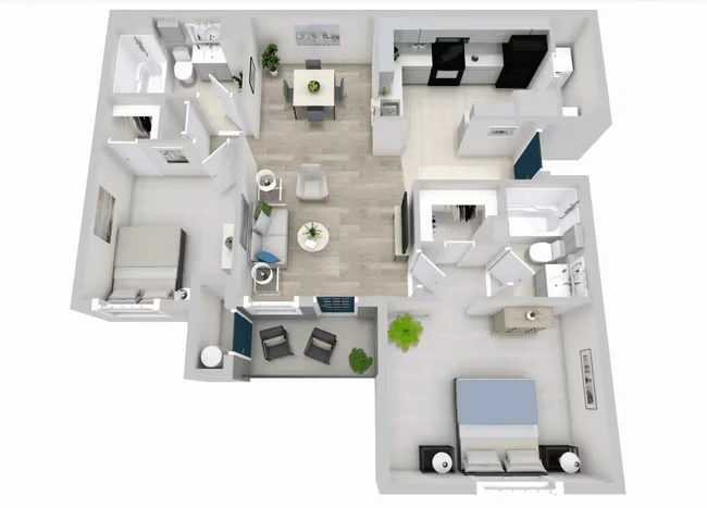 2x2 722 floor plan
