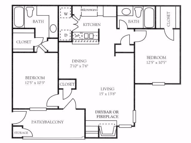 2x2 202 floor plan