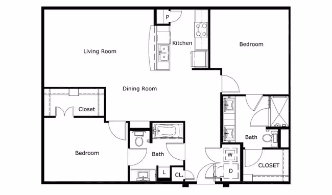 Unit 3-1539 1-1423 floor plan