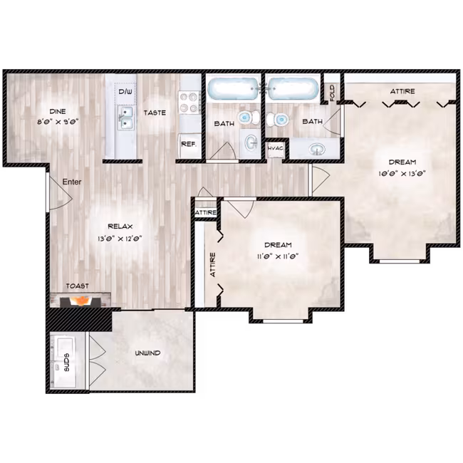 Unit 1106 608 floor plan