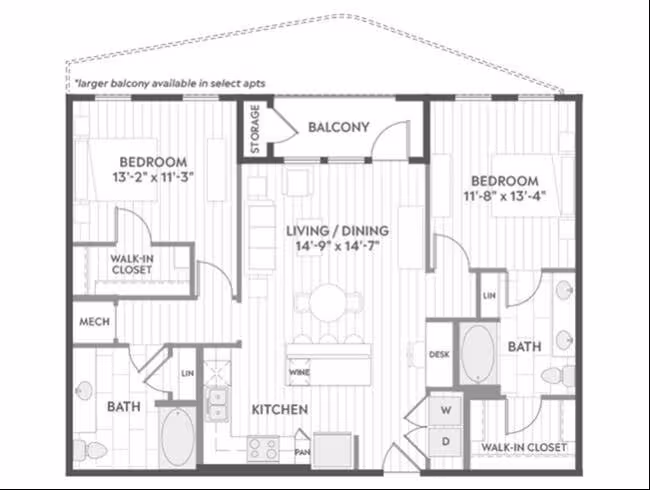 Unit North-N632 North-N707 floor plan