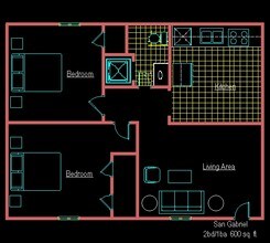 2BR/1BA 109 floor plan