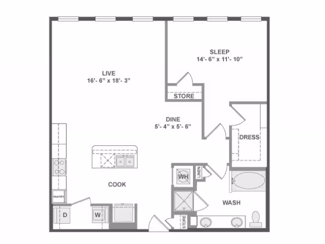 Unit 2C-160 2C-160 floor plan