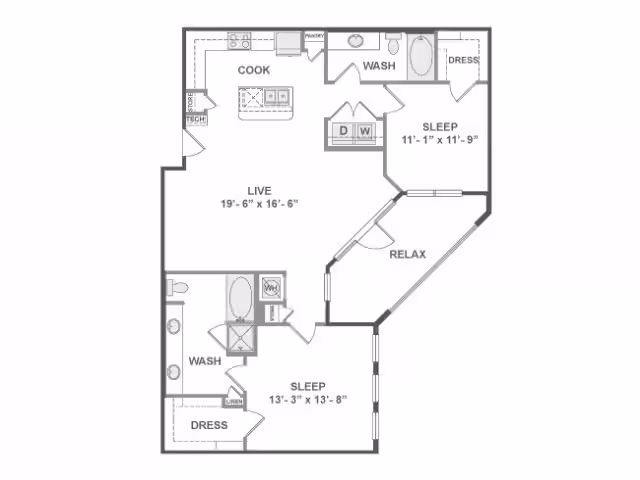 C6 2B-130 floor plan