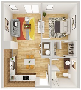 1x1 1-122 floor plan