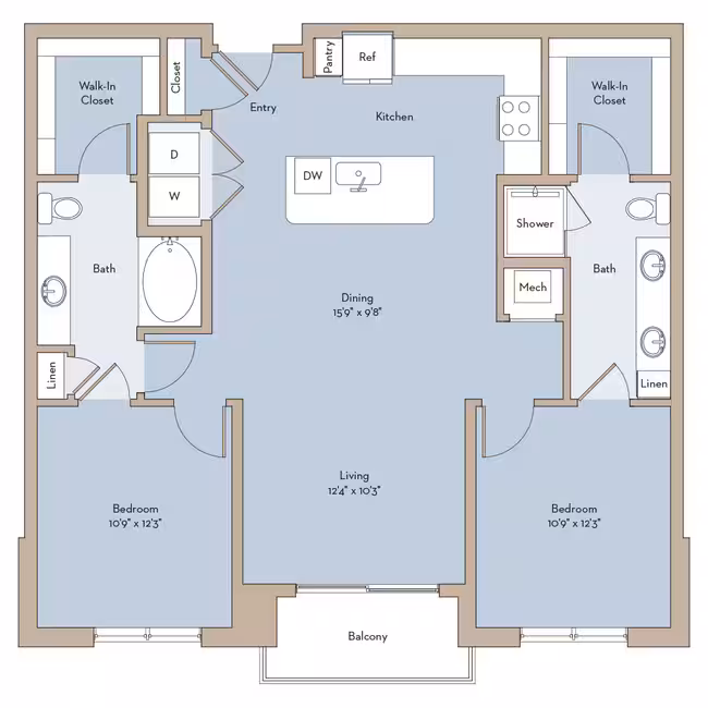 Unit Marlowe-632 Marlowe-631 floor plan