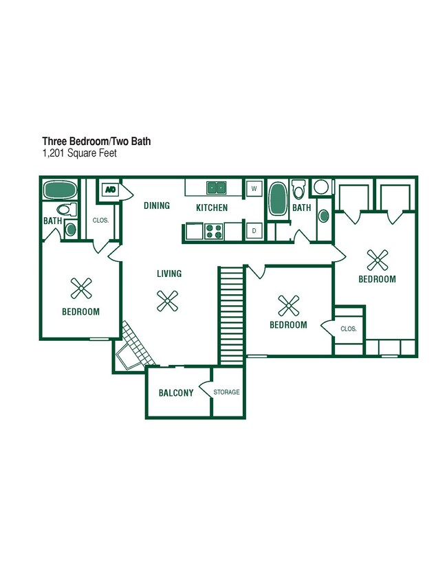 3-2DP D622A floor plan