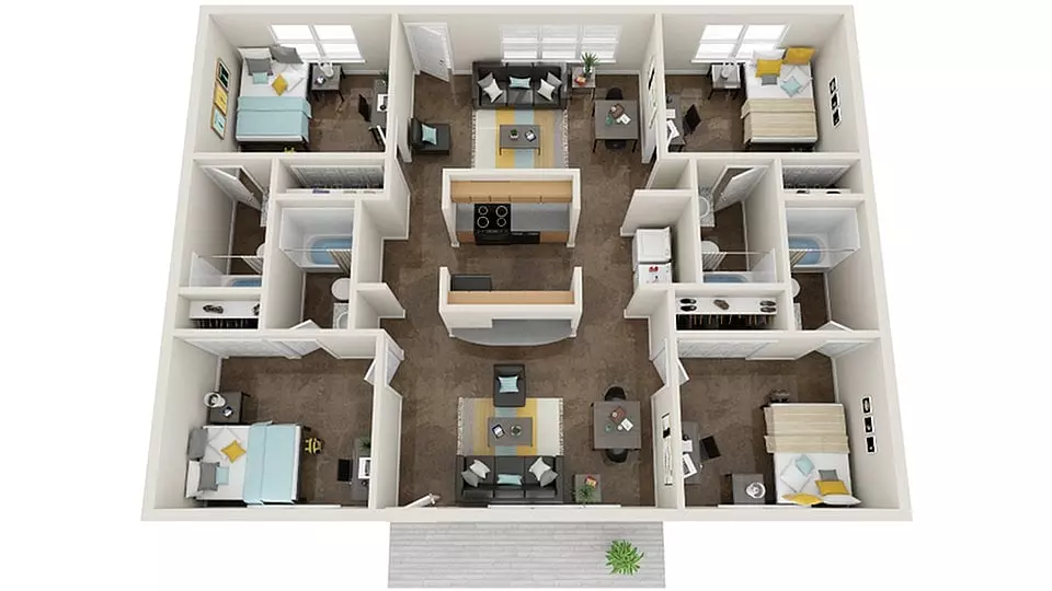 4BR/4BA floor plan